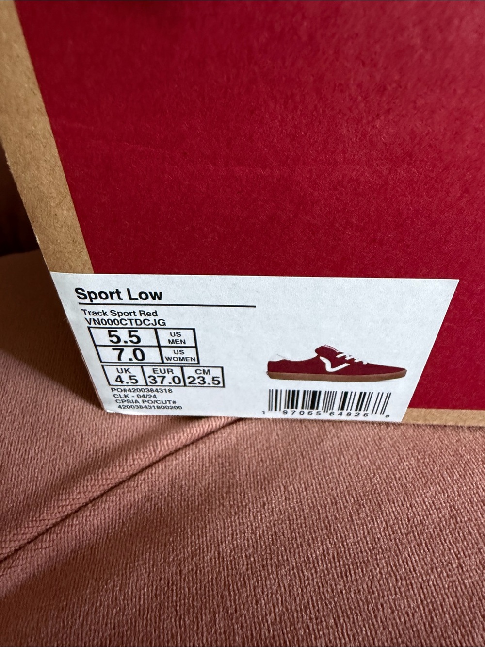 Burgundy Low Sport Suede Vans Sneakers - Picture 3 of 10